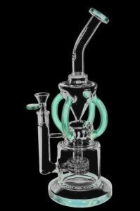 This Pulsar Gravity Recycler Water Pipe comes with glass bowl with holding tab.