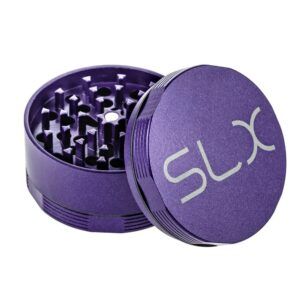 The SLX Ceramic-Coated Aircraft-Grade Aluminum Bud Grinder shown here in Purple is available in 5 Colors.