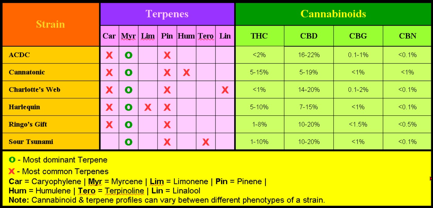 Discover the cannabinoid and terpene profiles of these 6 high-CBD marijuana strains.
