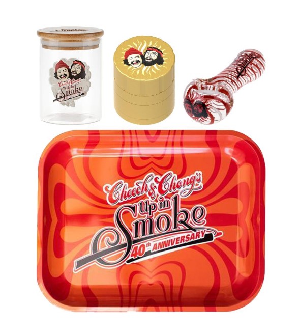 Comedy icons Cheech and Chong present this way cool 40th anniversary smoke kit. Don't let another minute go by without getting one.