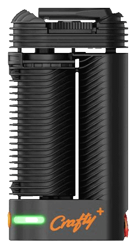 This is a full frontal view of the Crafty+ (PLUS) by Storz and Bickel. This portable vaporizer is quite an amazing piece of technology wrapped in a tiny package.