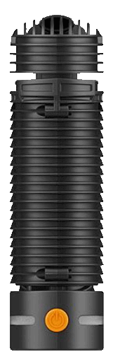 The Crafty+ (PLUS) by Storz and Bickel, front, slim profile view. This is one unique portable vaporizer.