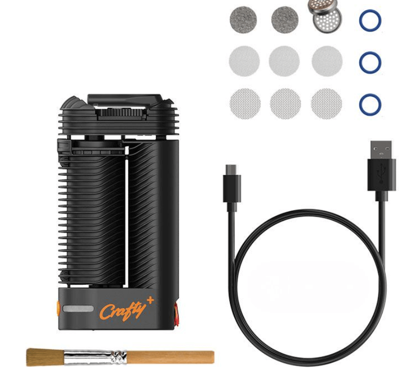 The Crafty+ (PLUS) by Storz and Bickel, with accessories. This portable vaporizer is quite an amazing portable vaporizer.