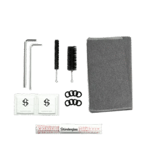 Stündenglass® Gravity Infuser Maintenance and Repair Kit for cleaning, upkeep, and long-term device longevity. The kit includes a convenient carrying case with the tools, small orings, and pipe cleaning accessories to keep your device sanitary and in excellent working order.