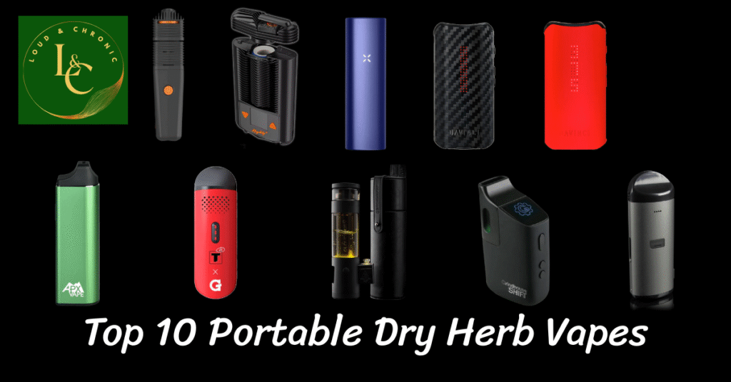 Each vaporizer in this top 10 list is pictured here along with the Loud & Chronic logo.